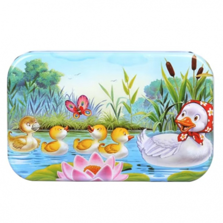 Puzzle 60 de Piese din Lemn in Cutie Metalica, Flippy, Model Ratuste, Educativ, Dezvoltare Abilitati Cognitive, pentru Prescolari, 22.5x13.5 cm, Multicolor [4]