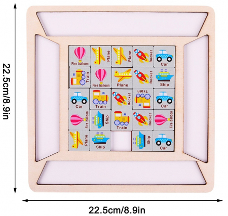 Puzzle din lemn sorteaza perechile cu mijloace de transport [1]