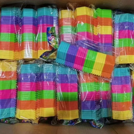 Puzzle pentru copii, Flippy, fidget loop, functie stivuire, bucle, decompresie, curcubeu, 20 cm [3]