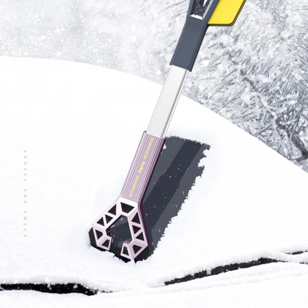 Racleta Auto pentru Zapada cu Doua Capete, Flippy, Universala, Deszapezire Masina, cu Maner, Ergonomica, Detasabila, pentru Geamuri si Caroserie, Usor de Utilizat, 61x12.5 cm, Mov [8]