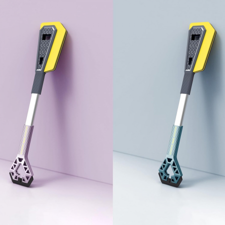 Racleta Auto pentru Zapada cu Doua Capete, Flippy, Universala, Deszapezire Masina, cu Maner, Ergonomica, Detasabila, pentru Geamuri si Caroserie, Usor de Utilizat, 61x12.5 cm, Mov [4]