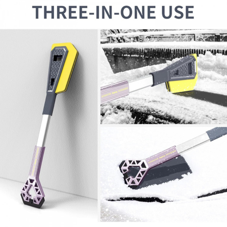 Racleta Auto pentru Zapada cu Doua Capete, Flippy, Universala, Deszapezire Masina, cu Maner, Ergonomica, Detasabila, pentru Geamuri si Caroserie, Usor de Utilizat, 61x12.5 cm, Mov [7]