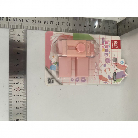 Pentru Casa si Camping - Radiera Retractabila, Flippy, Moale, cu Doua Rezerve, Roz Pal