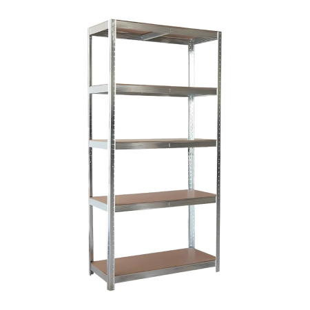 Dulapuri si rafturi de depozitare - Raft cu 5 polite galvanizat 265 kg / polita, 900 x 450 x 2000 mm, MESTERINO TOOLS MTTC-086