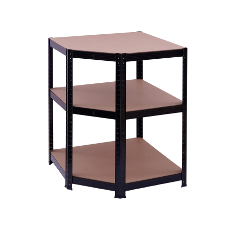 Raft de colt negru 70x45x180 cm pentru depozitare ROTOR [3]