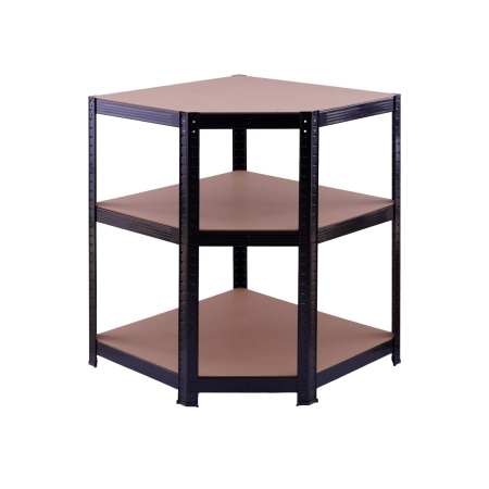 Raft de colt negru 70x45x180 cm pentru depozitare ROTOR [4]