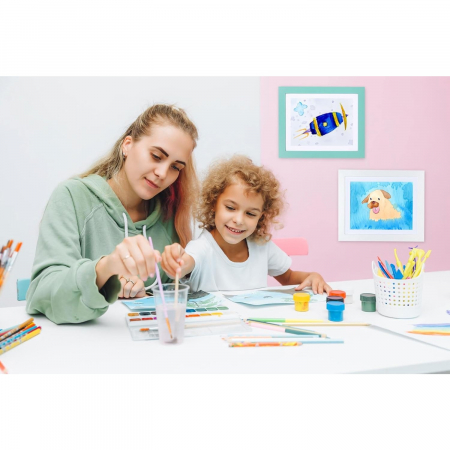 Rama Foto Flippy, cu Magnet, din Lemn, cu Spatiu Pentru Depozitare, Pentru Desene si Picturi A4, Sticla Securizata, Rama MDF, 21x30 cm, Roz [3]