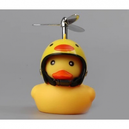 * LICHIDARE STOC * Ratusca Decorativa, Flippy, pentru Bicicleta, Motocicleta, Masina, cu Sistem de Prindere, Lumini, 7.5 x 9 cm, cu Casca, Galben - [1]