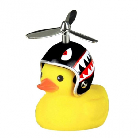 Jucarii, Copii & Bebe - Ratusca Decorativa, Flippy, pentru Bicicleta, Motocicleta, Masina, cu Sistem de Prindere, Lumini, 7.5 x 9 cm, cu Casca, Negru