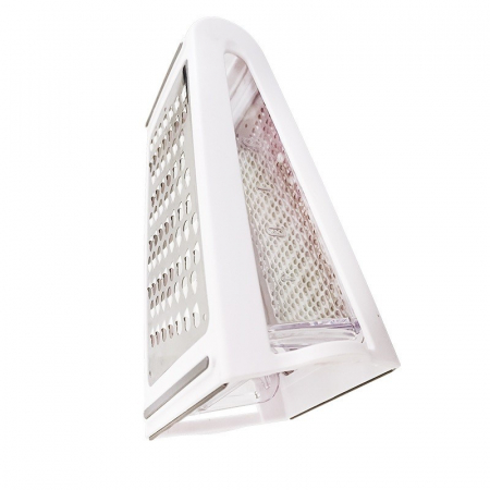 Pentru Casa si Camping - Razatoare de bucatarie cu cutie colectoare Flippy, doua tipuri de lame, carcasa inox si ABS, design practic, alb