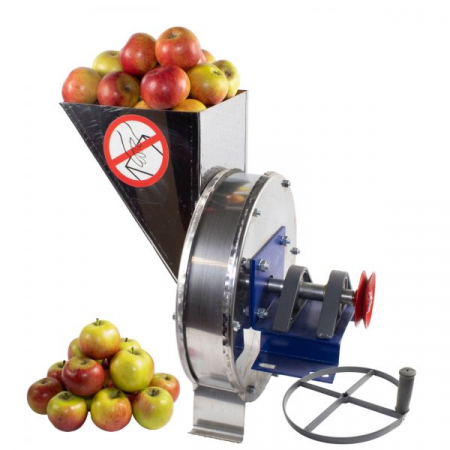 Zdrobitoare manuale - Razatoare fructe Vinita, manuala cu fulie atasare motor, Tambur cuva inox