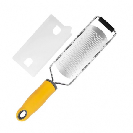 Bucatarie si electrocasnice - Razatoare manuala Flippy, perie inclusa, Inox, usor de utilizat, 31x6.7 cm, Galben