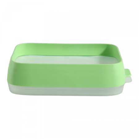 Pentru Casa si Camping - Recipient de Depozitare Alimente, Flippy, Etans, pentru Frigider, din Plastic, Mentinere Proaspata, Reutilizabil, Rezistent la Temperaturi Extreme, 22x14.7x5 cm, Verde