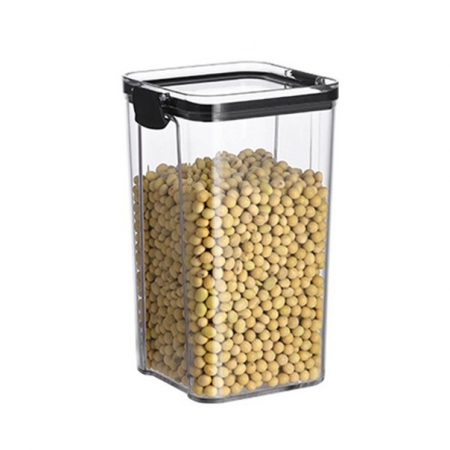 Bucatarie si electrocasnice - Recipient din Plastic, Flippy, pentru Alimente/Obiecte, Inchidere Ermetica, 10.2 x 18.5 cm, 1300 ml, Transparent