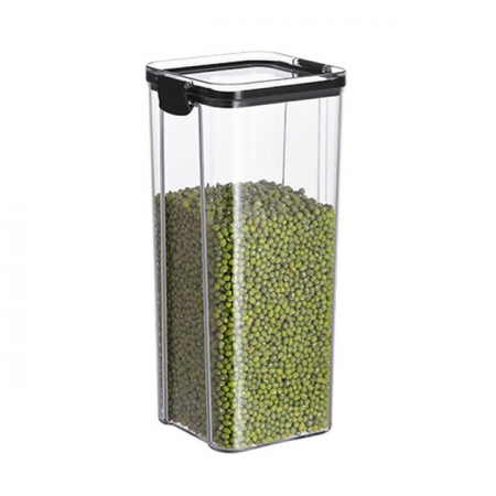 Bucatarie si electrocasnice - Recipient din Plastic, Flippy, pentru Alimente/Obiecte, Inchidere Ermetica, 10.2 x 24.2 cm, 1800 ml, Transparent