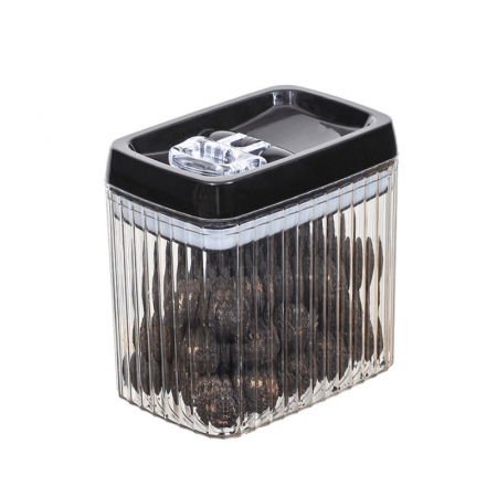 Ustensile de bucatarie - Recipient din Plastic, Flippy, pentru Alimente/Obiecte, Inchidere Ermetica, Textura Ondulata, 15 x 10 x 15.5 cm, 1.5 l, Transparent