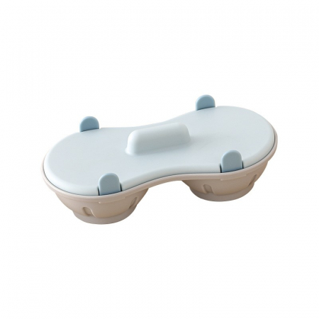 Lichidare stoc - LICHIDARE Recipient Dublu pentru Oua, Flippy, din Plastic Flippy, pentru Gatit la Microunde, 22 x 11.8 x 8 cm, Albastru