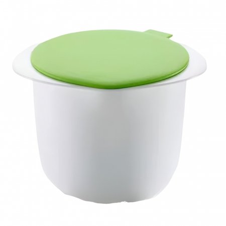 Sub 99 Lei - Lichidare Recipient pentru Preparat Branza, Flippy, Capac de Silicon, Cheese Maker din Plastic, Strecuratoare, 17x14.5x12.8 cm, Alb