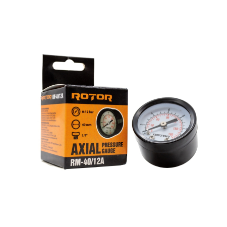 Sub 99 Lei - RM-40/12A, Manometru axial apa 0-12 bar, 40 mm, conexiune 1/4", ROTOR