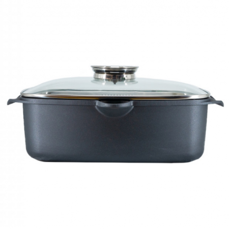 Pentru Casa si Camping - Roaster deptunghiular, dimensiune 32 cm, capac din sticla, capacitate 5.6L, cod 55873