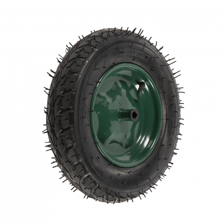  Roabe - Roata roaba Micul Fermier 3.50-8, diametru ax 14mm, janta verde