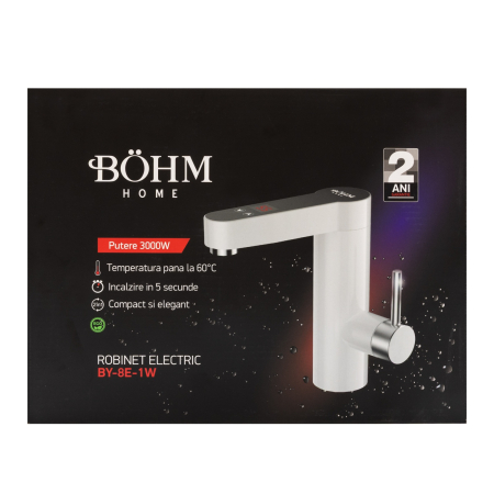 Robinet electric Alb, Compact cu afisaj digital BY-8E-1W BoHM 3000 W [1]