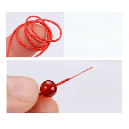 Rola ata pentru bratari martisor, Shamballa, grosime 0,7 mm, nylon, rola de 100 m, Rosu, Flippy [3]