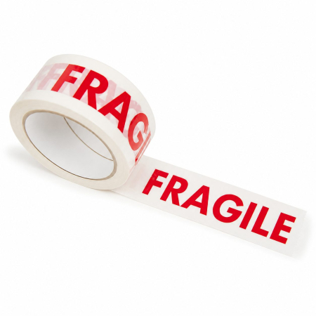 Sub 99 Lei - Rola Banda Adeziva Fragile pentru Ambalare si Sigilare Colete Sensibile, Low Noise, Derulare Silentioasa, Aderenta Ridicata, 50 mm x 66 m, Transparent