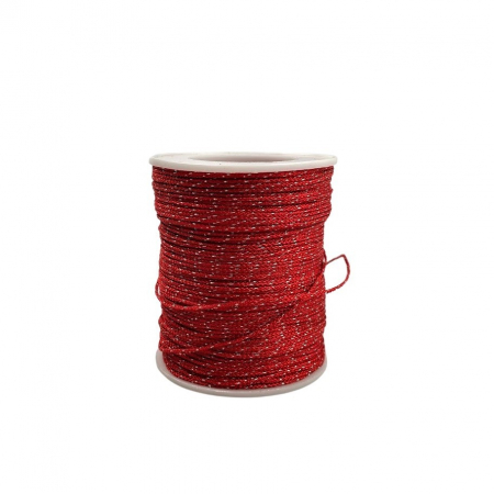 Accesorii Confectionare Martisoare - Rola snur bratara rosu si argintiu