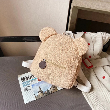 Sub 99 Lei - Rucsac de plus cu urechi - Teddy Bear Bej