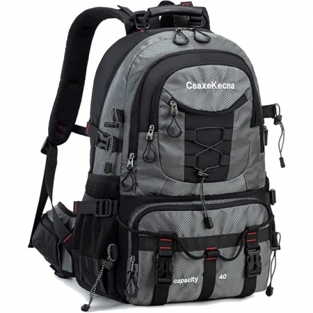 Rucsac Multifunctional de Alpinism, Flippy, Capacitate 36-55 L, de Calatorie, Impermeabil, Slot USB Incarcare Telefon, Bretele Reglabile, 52 x 34 x 19 cm, Gri [2]