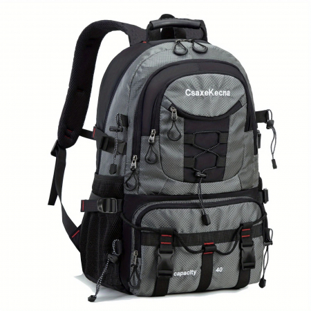 Rucsac Multifunctional de Alpinism, Flippy, Capacitate 36-55 L, de Calatorie, Impermeabil, Slot USB Incarcare Telefon, Bretele Reglabile, 52 x 34 x 19 cm, Gri [4]