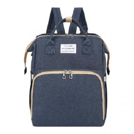 Jucarii, Copii & Bebe - Rucsac Multifunctional pentru Mamici, Flippy, cu Patut Pliabil si Baza de Schimbat, Rezistent la Apa, Capacitate Mare, Usor, Compartimente Multiple, Buzunar Termic pentru Lapte, 42 x 32 x 22 cm, Albas