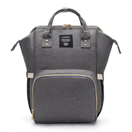 Jucarii, Copii & Bebe - Rucsac Multifunctional pentru Mamici, Flippy, din Panza Oxford, Compartimentare Multipla, Impermeabil, 43 x 18 x 26 cm, Gri Inchis
