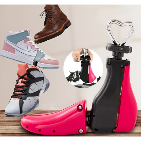 San/Calapod Pro Reglabil, Flippy, Alungire si Largire 4 Directii, Marime 40-47, Pantofi, Ghete, Adidasi, Arc, 22 x 21.5 x 7 cm, Roz / Negru [6]