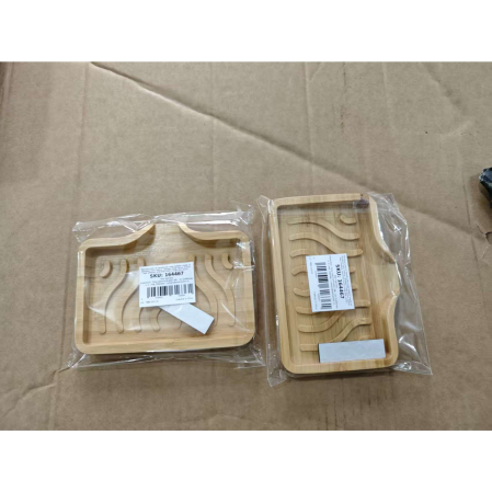 Savoniera din Lemn, Flippy, Sistem de Scurgere a Apei, 12.8 x 1.6 x 9.8 cm, Natur [1]