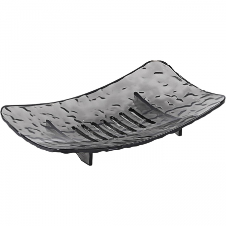Pentru Casa si Camping - Savoniera din Plastic Flippy, 15 x 9 cm, cu Scurgere Apa, Design Modern, Gri