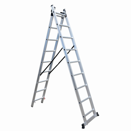 Scara combinata din aluminiu MESTERINO TOOLS JL-206-2X9, 4.3 metri, 2x9 trepte, greutate maxima 150 kg [1]