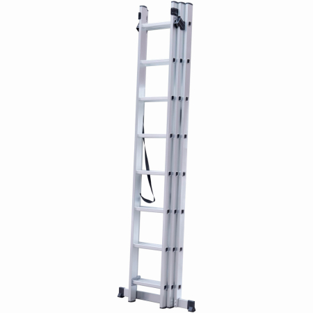 Pentru Casa si Camping - Scara combinata din aluminiu MESTERINO TOOLS JL-207-3X8, 5 metri, 3x8 trepte, greutate maxima 150 kg