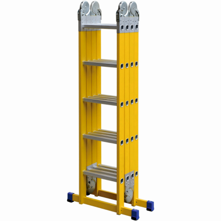 Pentru Casa si Camping - Scara combinata din fibra de sticla MESTERINO TOOLS JL-405B-4X5, 5.8 metri, 4x5 trepte, greutate maxima 150 kg