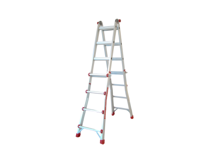 Scara multifunctionala din aluminiu cu balama MESTERINO TOOLS JL-404S-4X4, 3.9 metri, 4x4 trepte, greutate maxima 150 kg [3]
