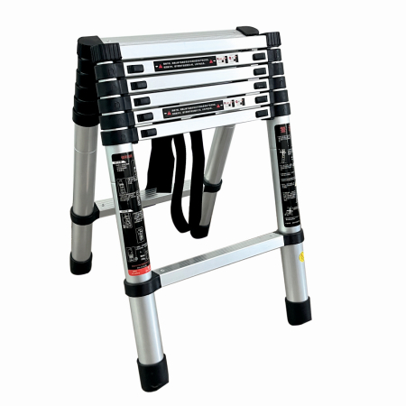Scari - Scara telescopica din aluminiu dubla MESTERINO TOOLS JL-101-2X2.0, 2+2 metri, 2x7 trepte, greutate maxima 150 kg