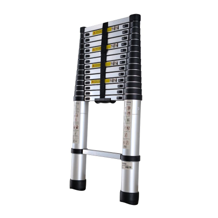 Scari - Scara telescopica din aluminiu MESTERINO TOOLS MTJL-101-4.4, 4.4 metri, 15 trepte, greutate maxima suportata 150 kg