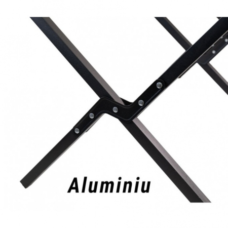 Scaun camping, Aluminiu, Pliabila, Flippy, 52 x 53 x 80 cm, Negru [5]