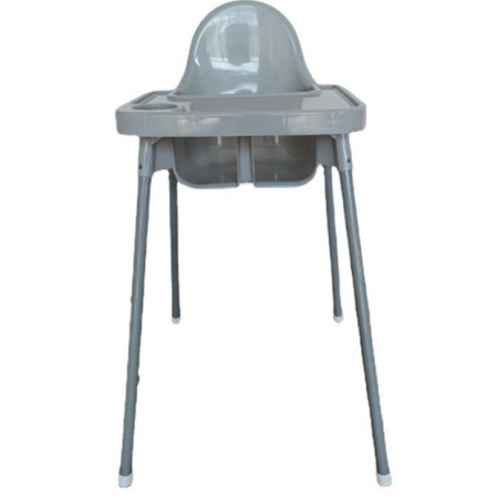 Jucarii, Copii & Bebe - Scaun de Masa, Flippy, pentru Bebelusi si Copii 6-36 Luni, din Plastic/Metal, Centura in 2 Puncte, Tava Detasabila, 63 x 57 x 85 cm, Gri