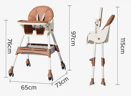 Scaun de masa pliabil 4 in1, 6 luni +, Albastru [3]