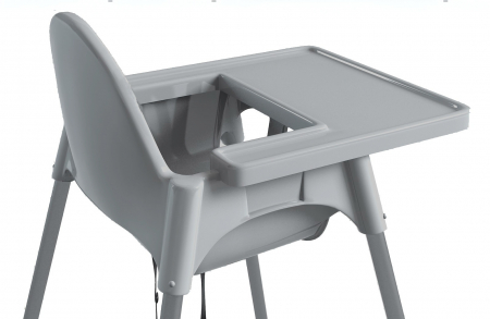 Scaun de masa telescopic pentru bebelusi cu centura de siguranta si tavita, 6-32 luni, Gri [1]