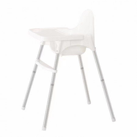 Jucarii, Copii & Bebe - Scaun de masa telescopic pentru bebelusi si copii, Flippy, cu Suport picioare si Centura de siguranta, reglabil pe inaltime, Varsta 6-32 luni, Alb