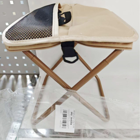 Scaun Taburet Pliabil pentru Camping, Flippy, pentru Adulti, Scaun Portabil, Pescuit, din Panza Oxford si Cadru Metalic, Mare 31 x 29 x 25 cm, Bej [5]