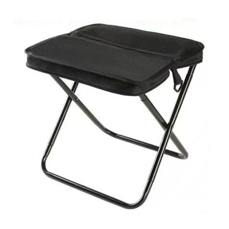Sub 99 Lei - Scaun Taburet Pliabil pentru Camping, Flippy, pentru Adulti, Scaun Portabil, Pescuit, din Panza Oxford si Cadru Metalic, Mare 31 x 29 x 25 cm, Negru